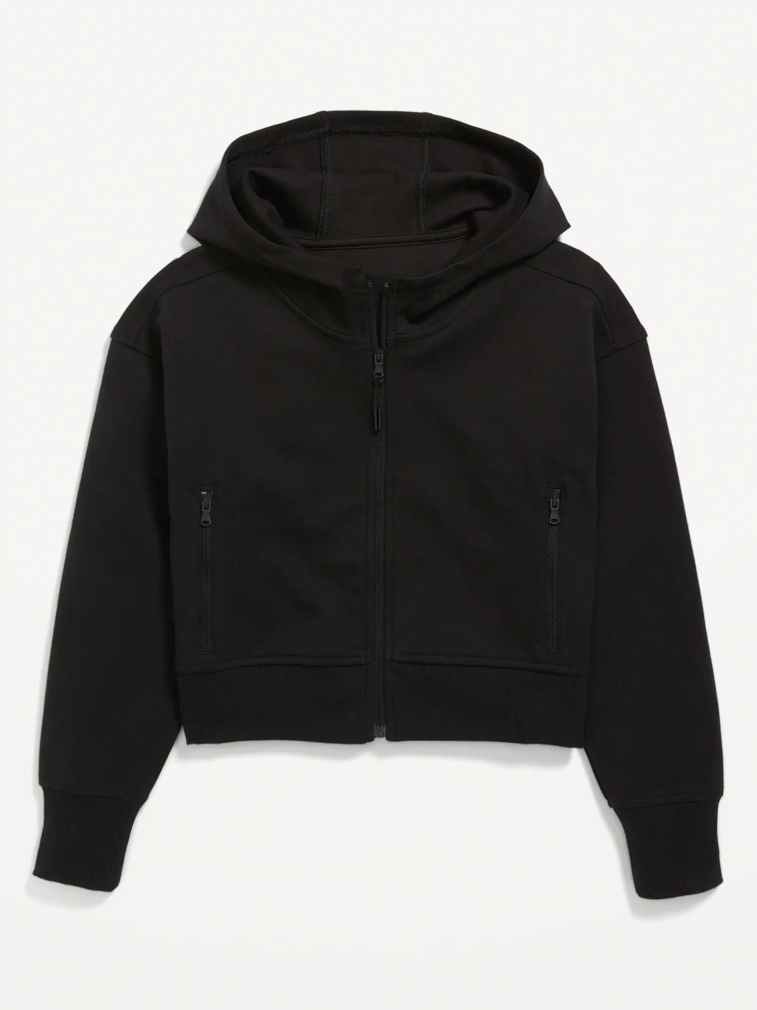 Old Navy Dynamic Fleece Zip-Front Performance Hoodie for Girls black. 1