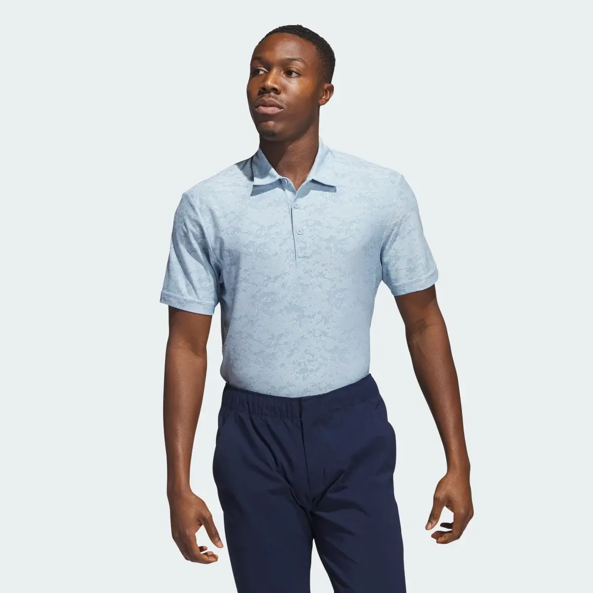 Adidas Textured Jacquard Golf Polo Shirt. 2