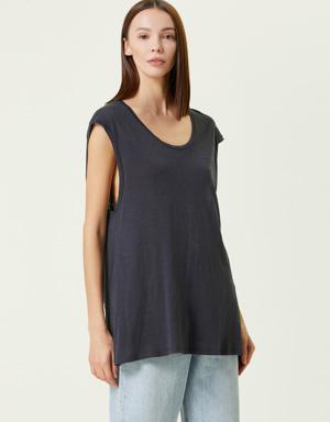 Beymen Antrasit U Yaka Kolsuz T-shirt. 3 Beymen Antrasit U Yaka Kolsuz T-shirt. 3