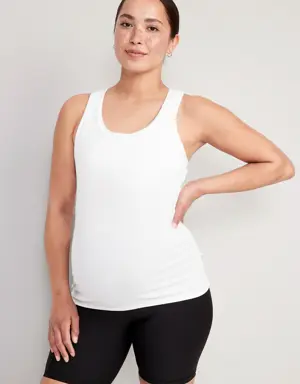 Old Navy Maternity UltraLite Rib-Knit Racerback Tank Top white