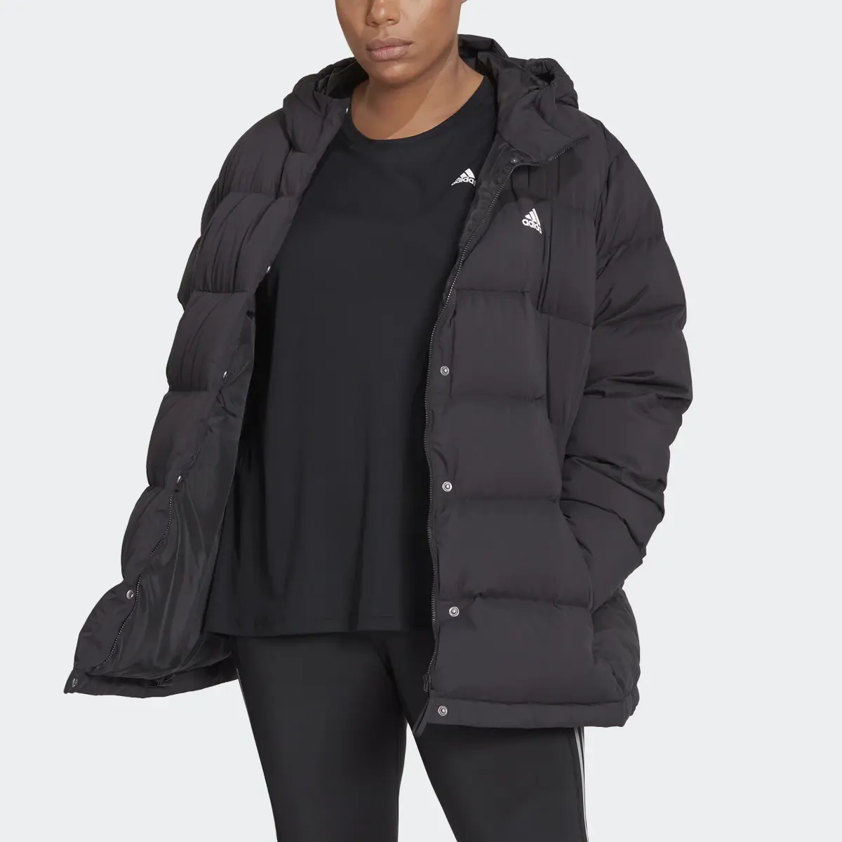 Adidas Helionic Hooded Down Jacket (Plus Size). 1