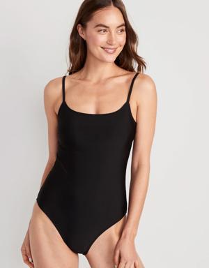 Tie-Back One-Piece Cami Swimsuit for Women black