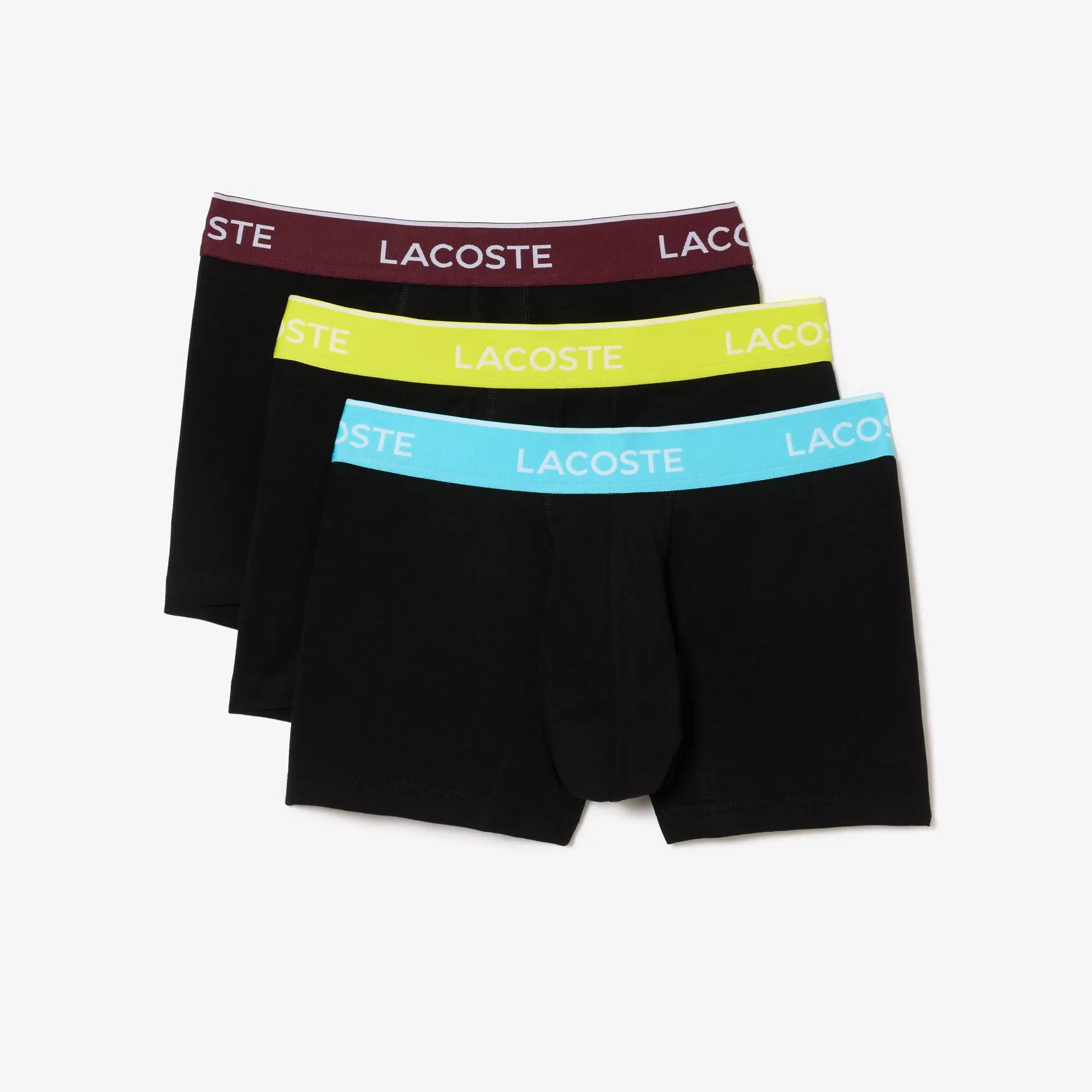 Lacoste Pack Of 3 Navy Casual Trunks With Contrasting Waistband. 2
