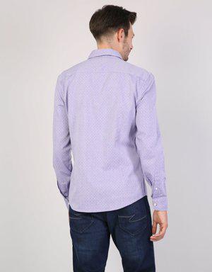 Purple Men Long Sleeve Shirt