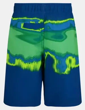 Boys' UA Vaporous Stripe Swim Volley Shorts