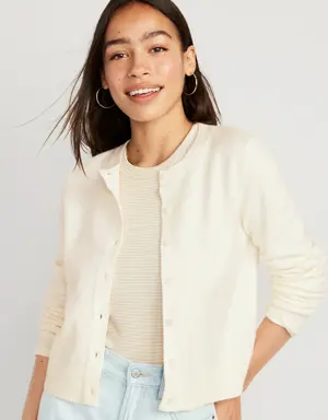 Cropped Cardigan Sweater for Women white