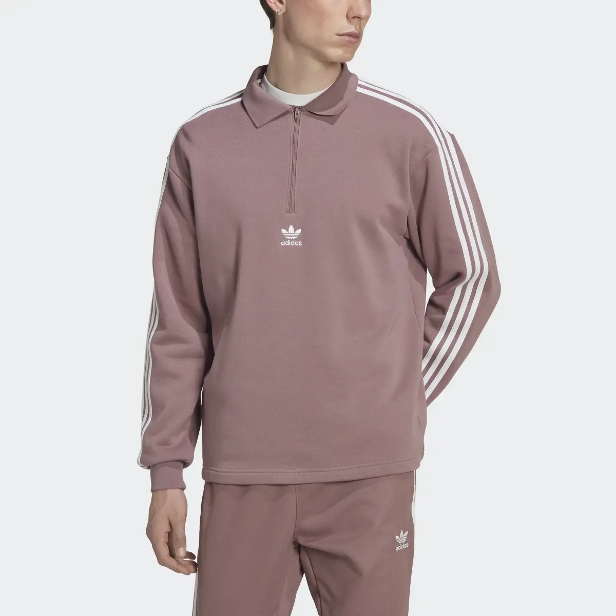Adidas adicolor 3-Streifen Long Sleeve Polo Sweatshirt. 1
