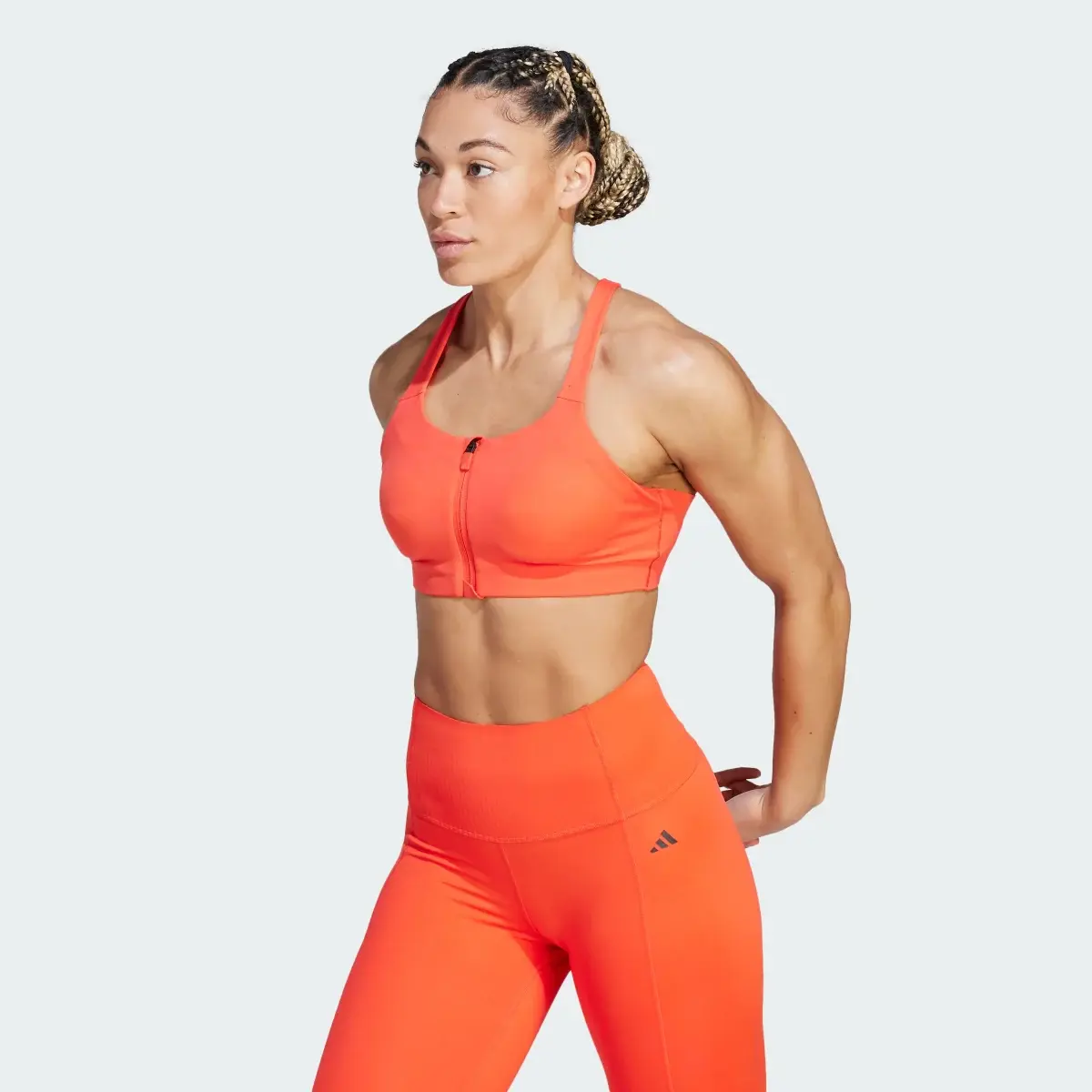 Adidas Brassière zippée maintien fort TLRD Impact Luxe. 2