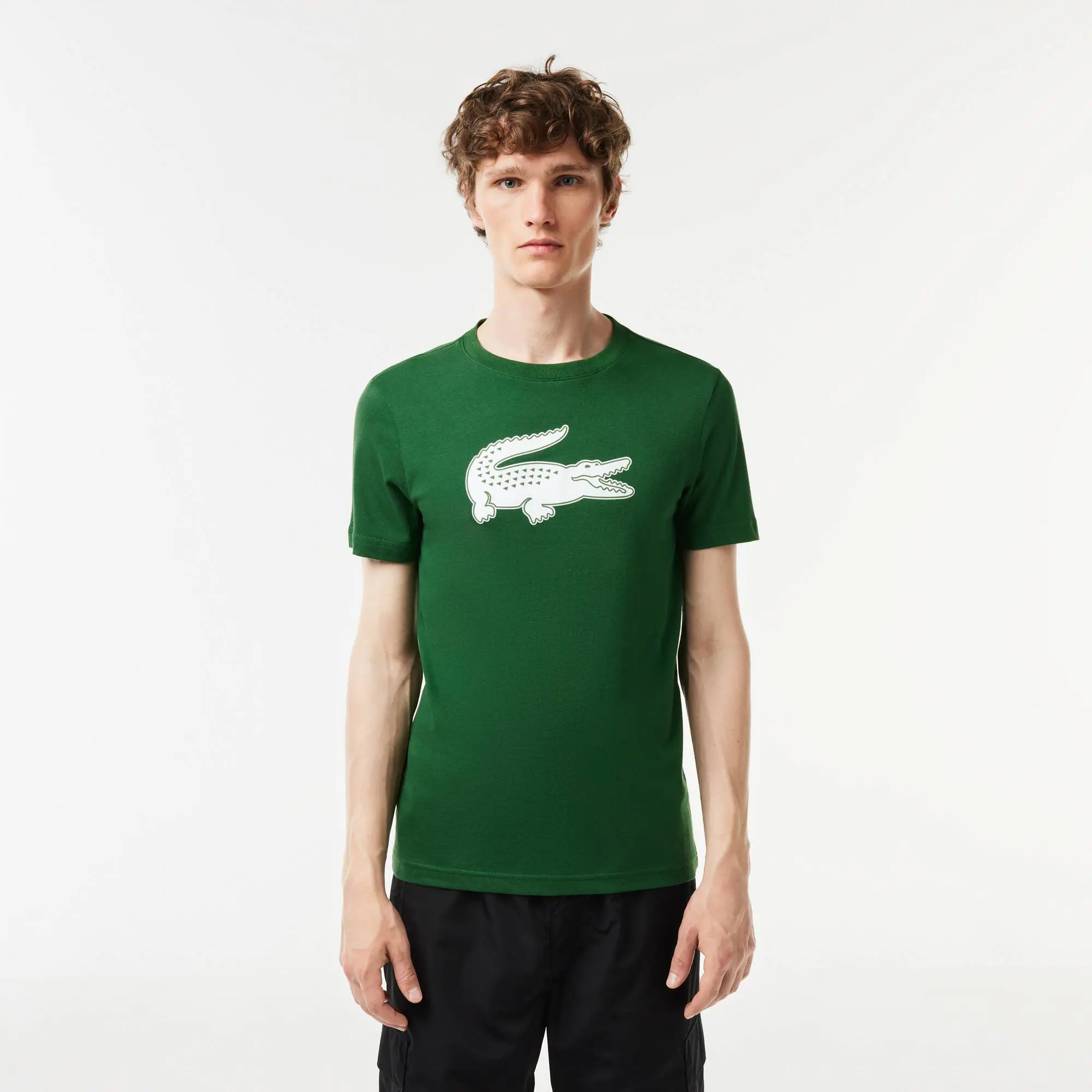 Lacoste Camiseta de hombre Lacoste SPORT en tejido de punto transpirable con estampado de cocodrilo en 3D. 1