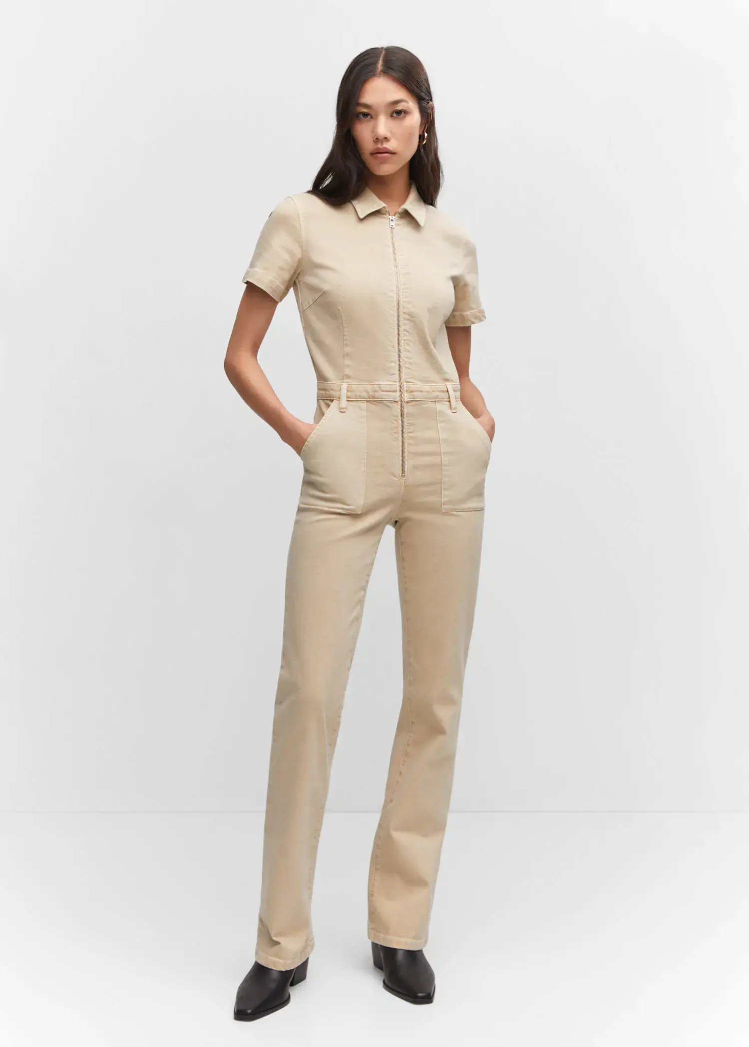 Mango Denim jumpsuit with zipper. 3