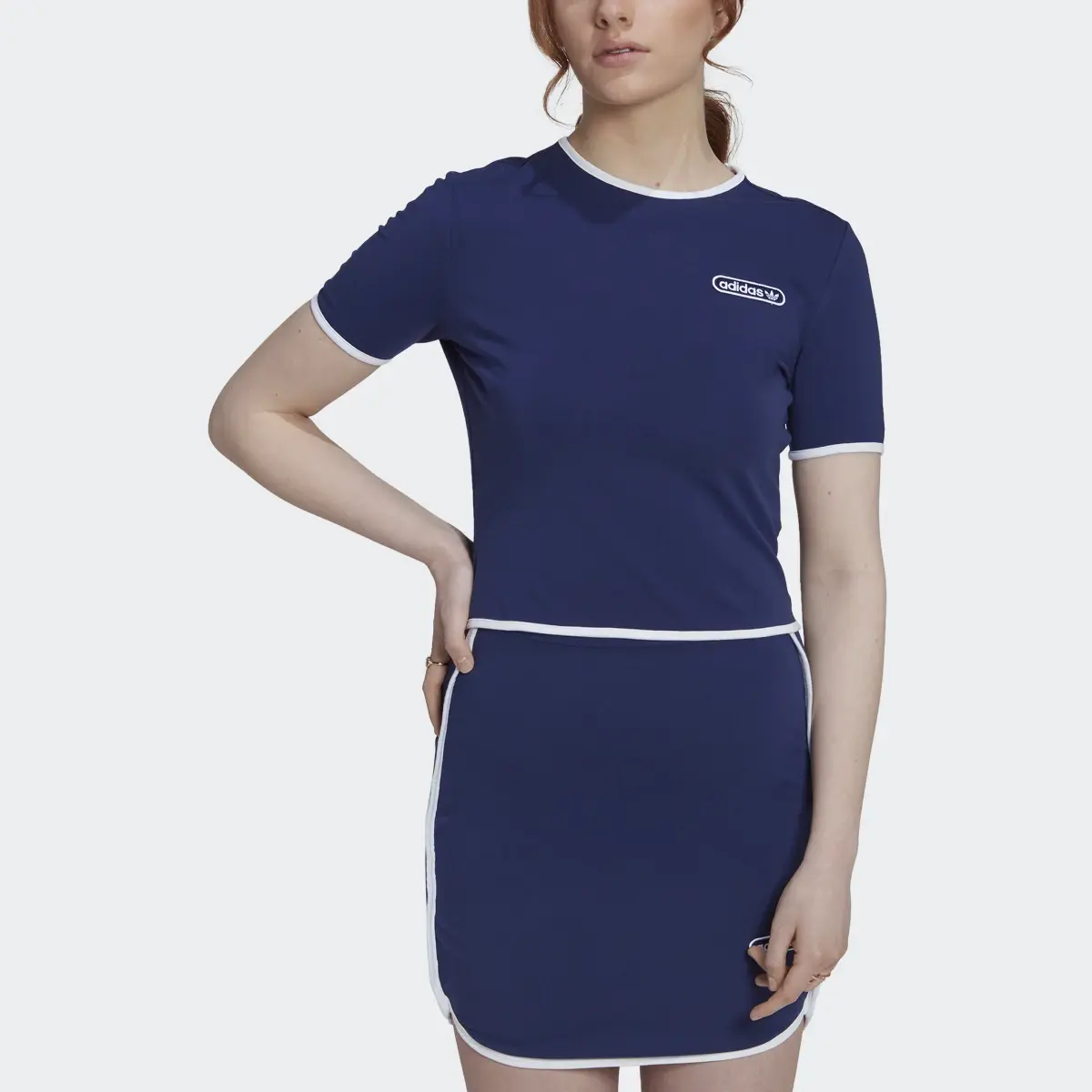 Adidas Crop Tee with Binding Details. 1