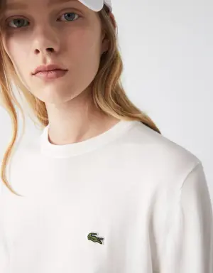 Lacoste Jersey de mujer en algodón ecológico con cuello redondo