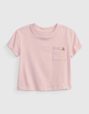 Toddler 100% Organic Cotton Mix and Match Pocket T-Shirt pink