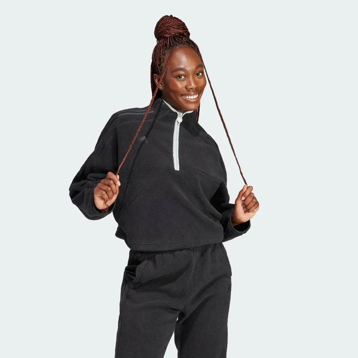 Adidas Tiro Half-Zip Fleece Sweatshirt. 2