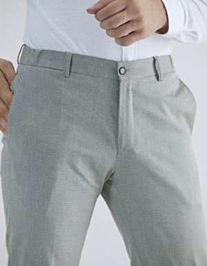Tween Super Slim Fit Yeşil Desenli Chino Pantolon