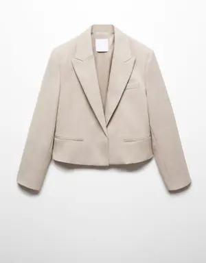 Düğmeli kısa blazer ceket
