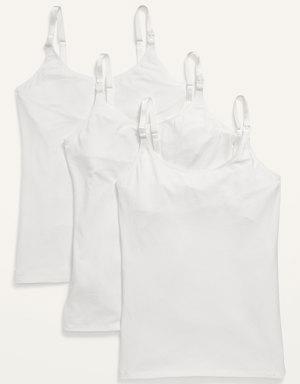 Maternity First Layer Nursing Cami Top 3-Pack white