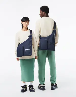 Unisex Contrast Branding Cross-Body Bag