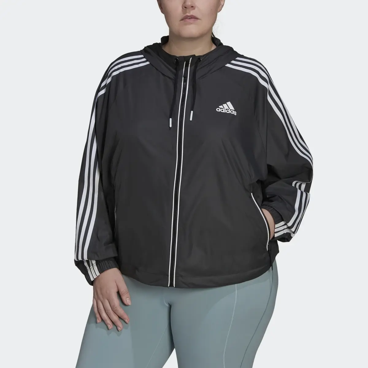 Adidas BSC 3-Stripes Wind Jacket (Plus Size). 1