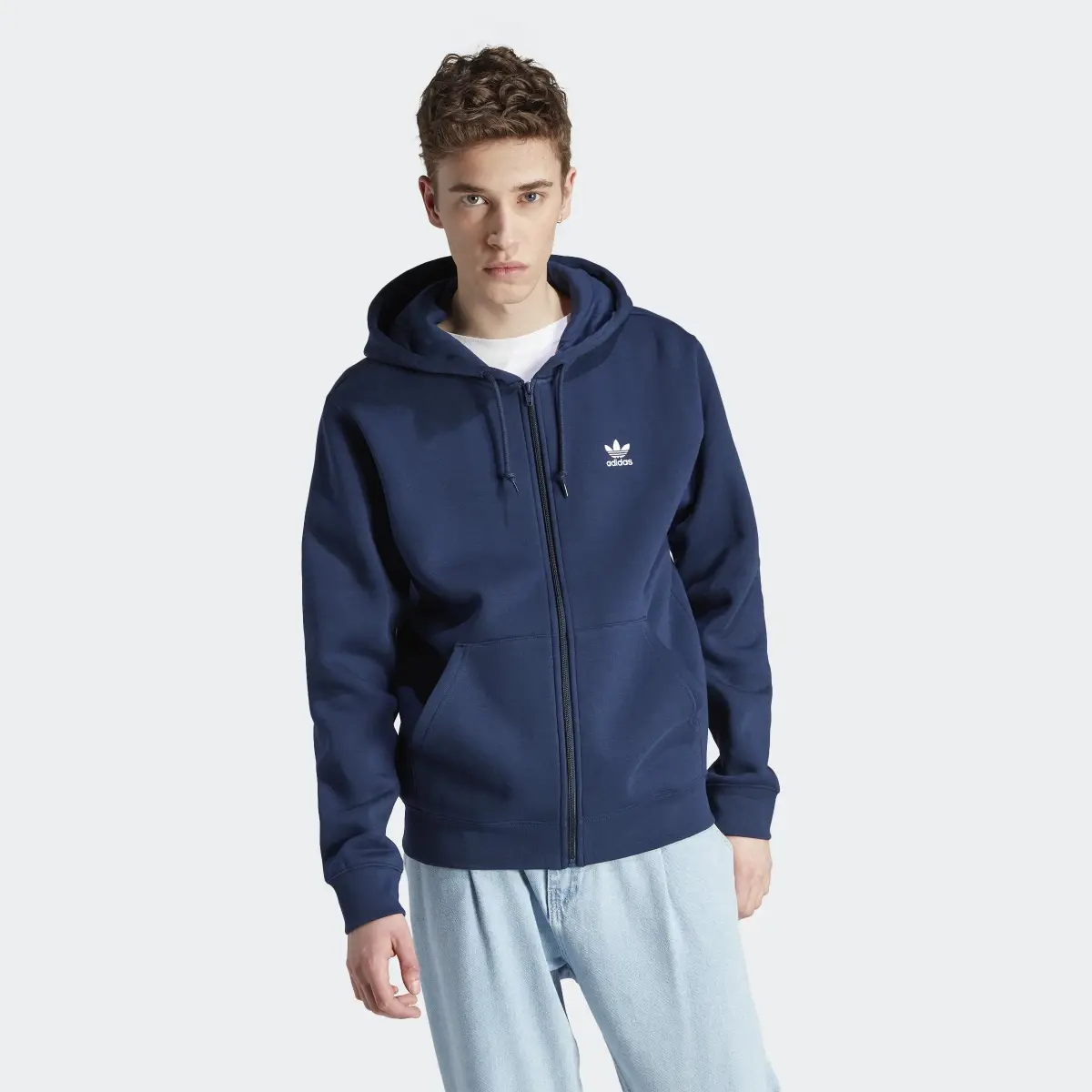 Adidas Trefoil Essentials Full-Zip Hoodie. 2