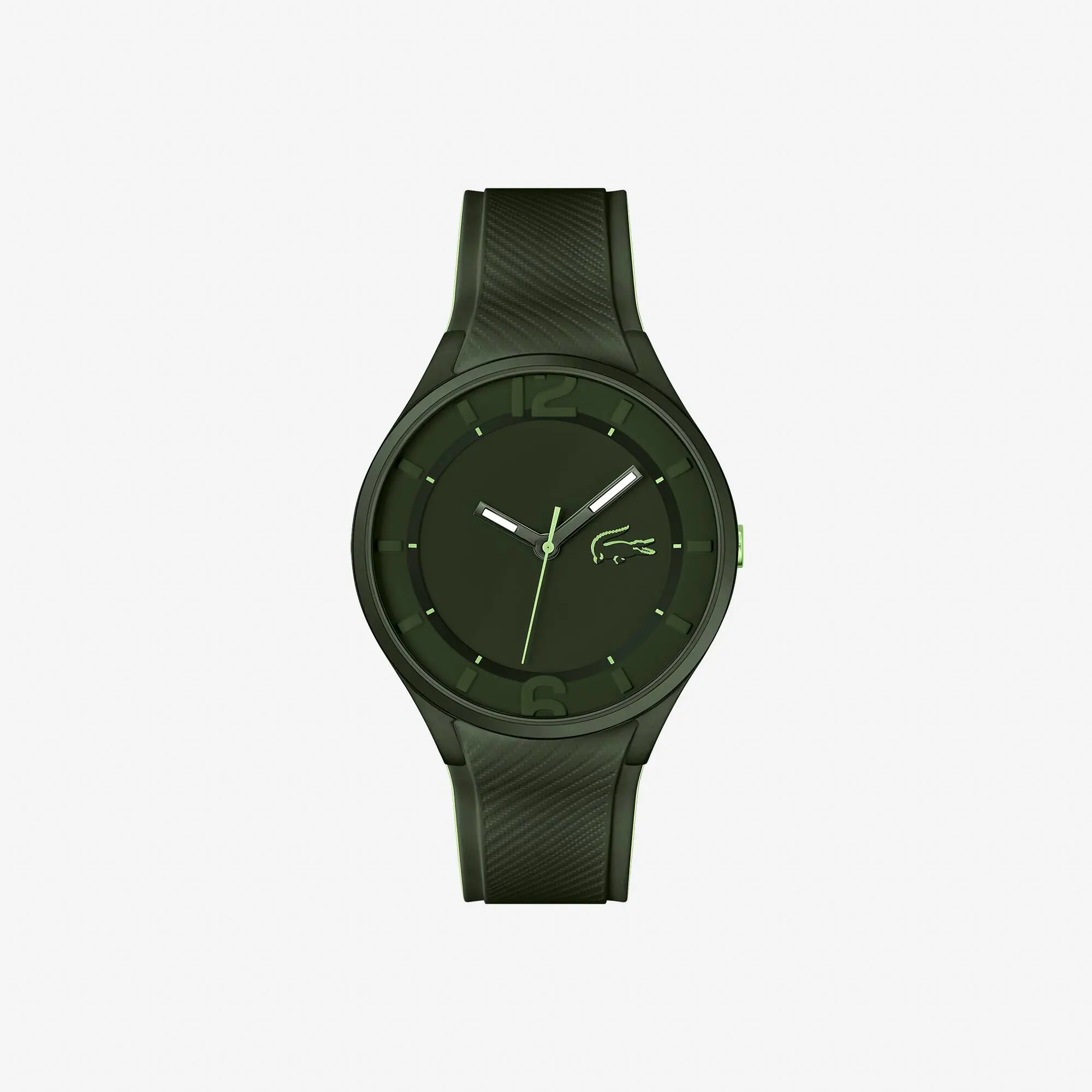 Lacoste Reloj Ollie de silicona verde con tres manecillas. 1