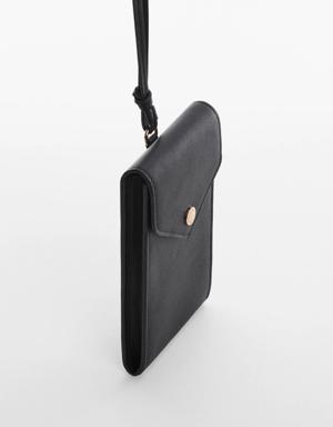 Mobile case with button flap 