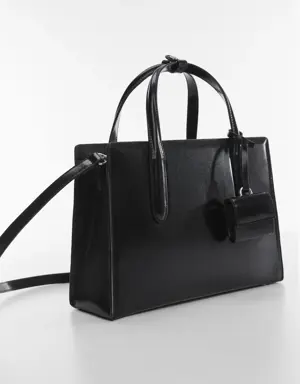 Saffiano-effect shopper bag
