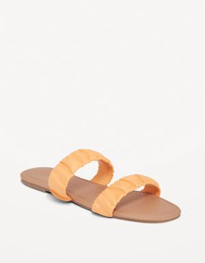 Old Navy Faux-Leather Ruched Sandals for Women orange