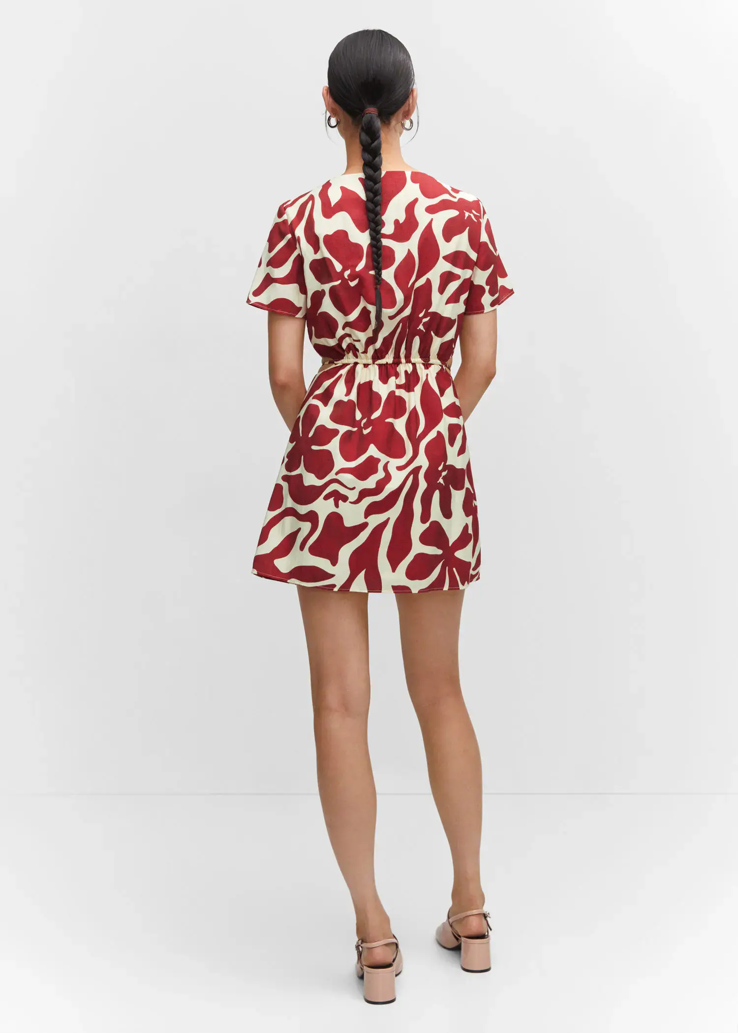 Mango Printed dress with openings. 3
