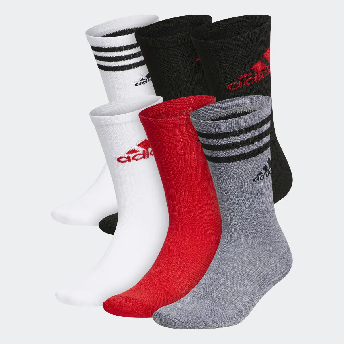 Adidas Cushioned Mixed Crew Socks 6 Pairs. 2