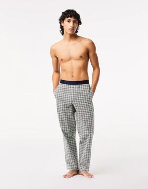 Men’s Lacoste Cotton Poplin Check Print Pajama Pants