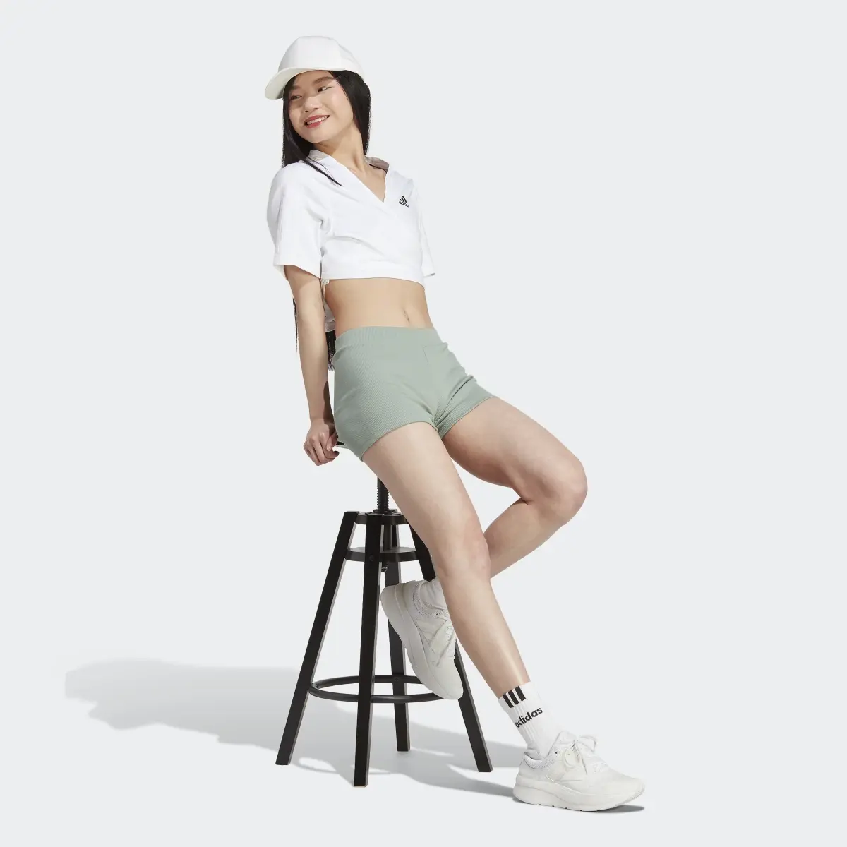 Adidas Lounge Rib Booty Shorts. 3