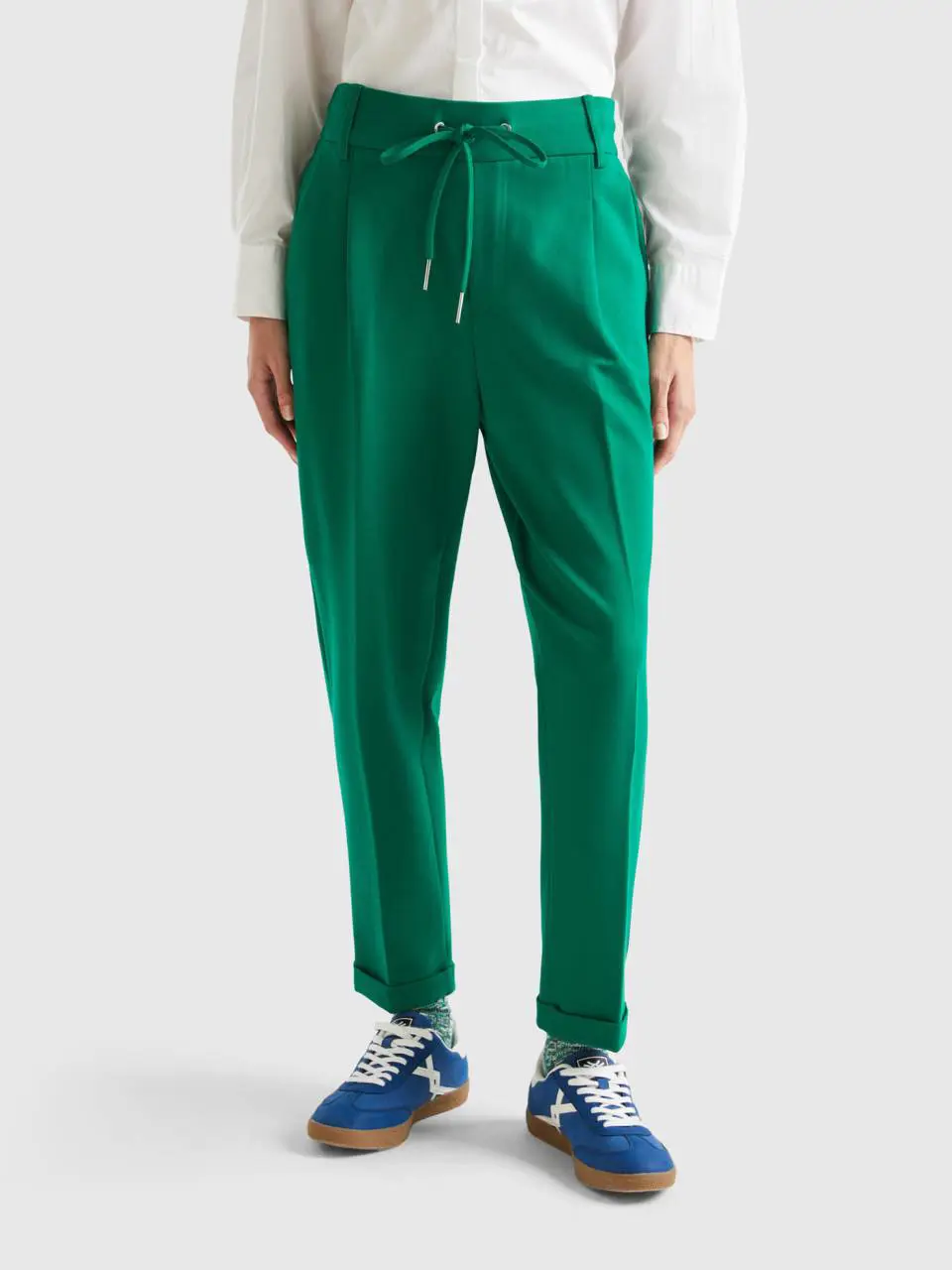 Benetton yarn dyed trousers with drawstring. 1