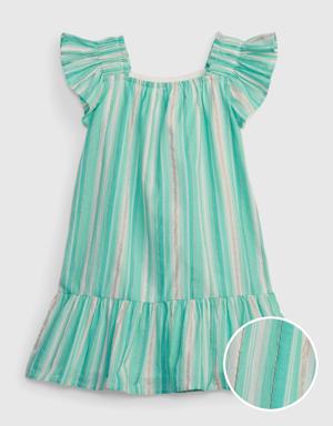 Toddler Shiny Tiered Dress green