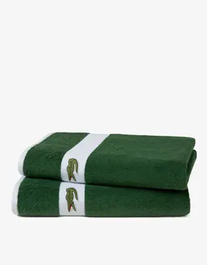 Asciugamano L Casual in cotone con fasce a contrasto