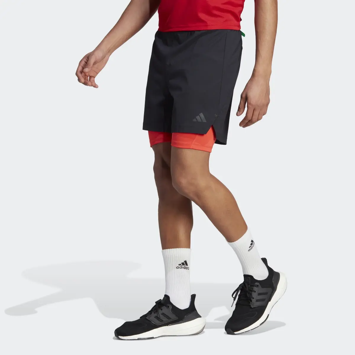 Adidas Power Workout Two-in-One Shorts. 1