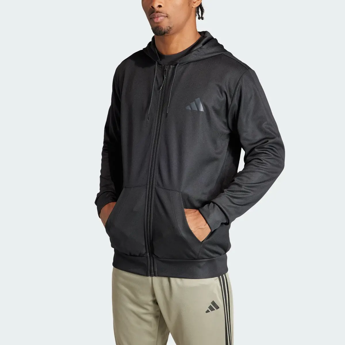 Adidas Train Essentials Seasonal Full-Zip Hoodie. 1