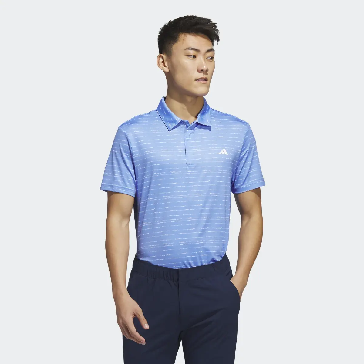 Adidas Stripe Zip Golf Polo Shirt. 2