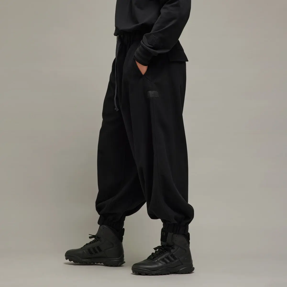 Adidas Y-3 Wool Flannel Wide Cargo Pants. 2