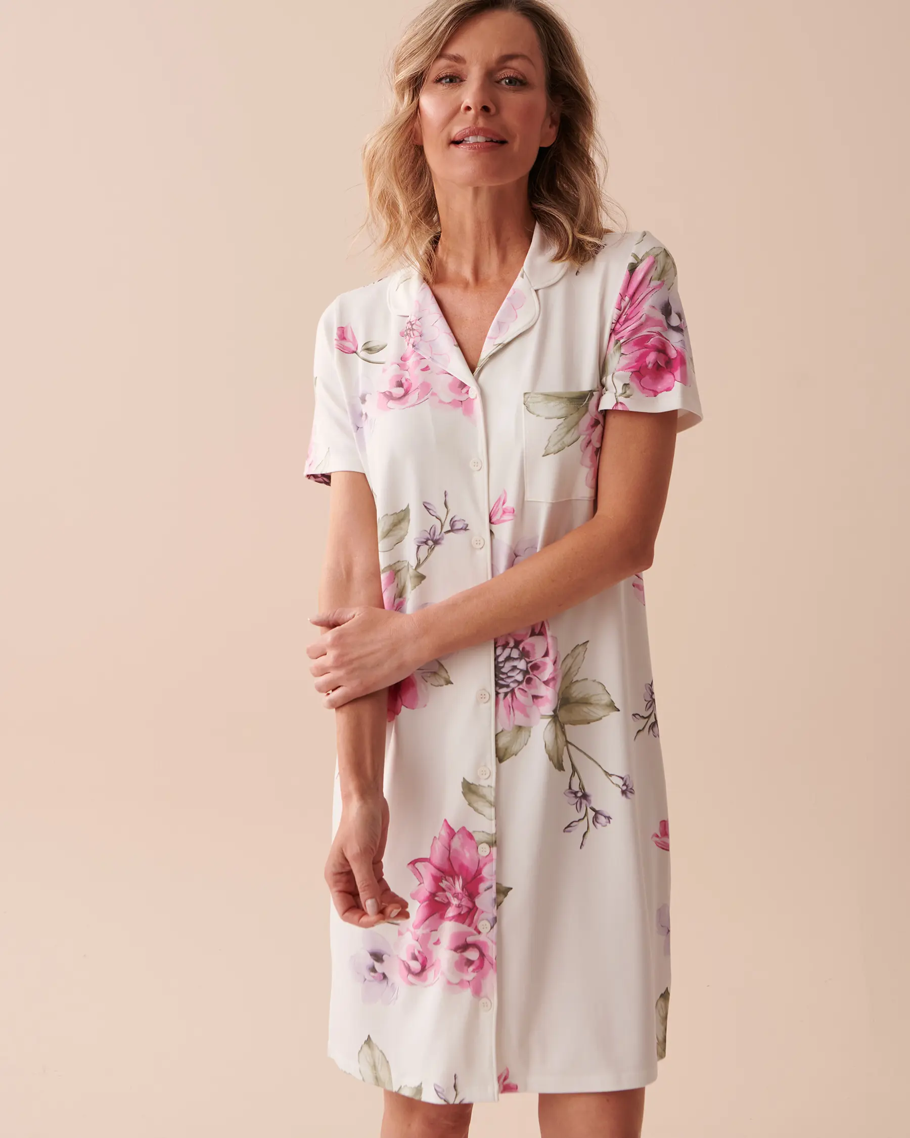 La Vie en Rose Floral Super Soft Short Sleeve Sleepshirt. 1