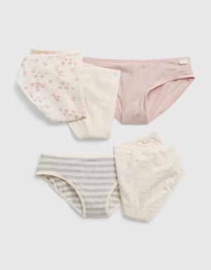 Kids Organic Cotton Dots Bikini Briefs (5-Pack) beige