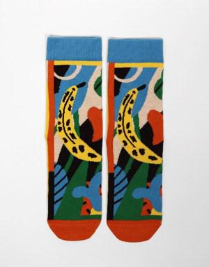 Banana Unisex Art Soket Çorap Desenli
