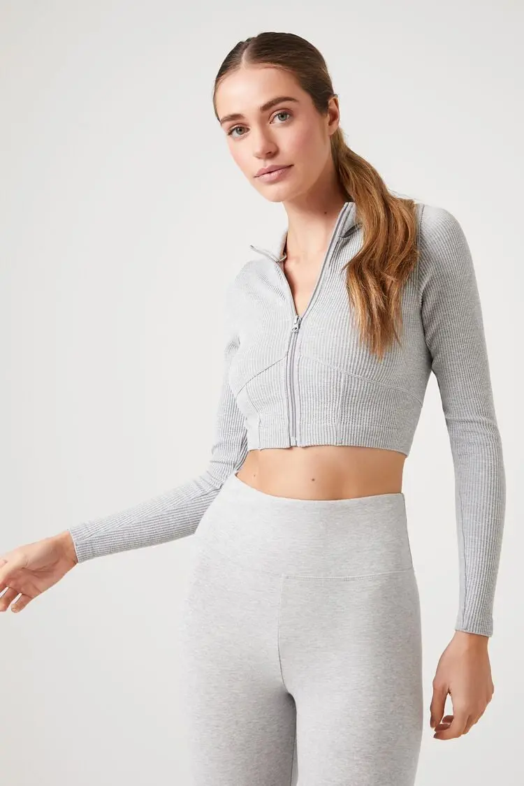 Forever 21 Forever 21 Active Seamless Bustier Jacket Heather Grey. 1