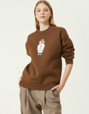 Camel Patch Detaylı Sweatshirt