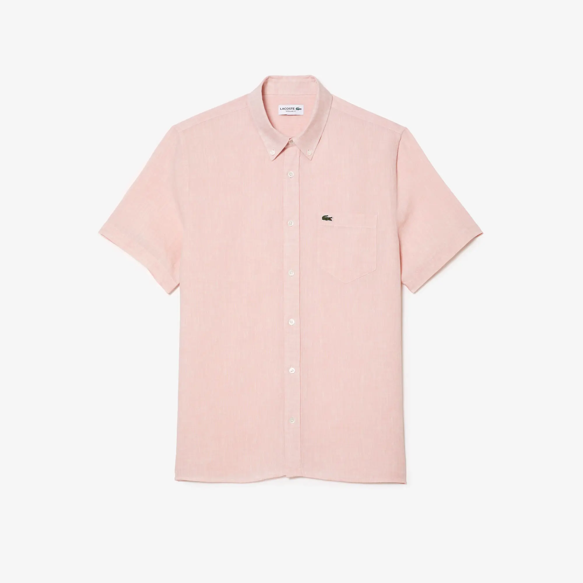 Lacoste Men’s Short Sleeve Linen Shirt. 2