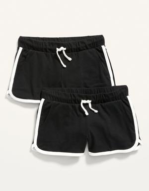 Dolphin-Hem Cheer Shorts 2-Pack for Girls black