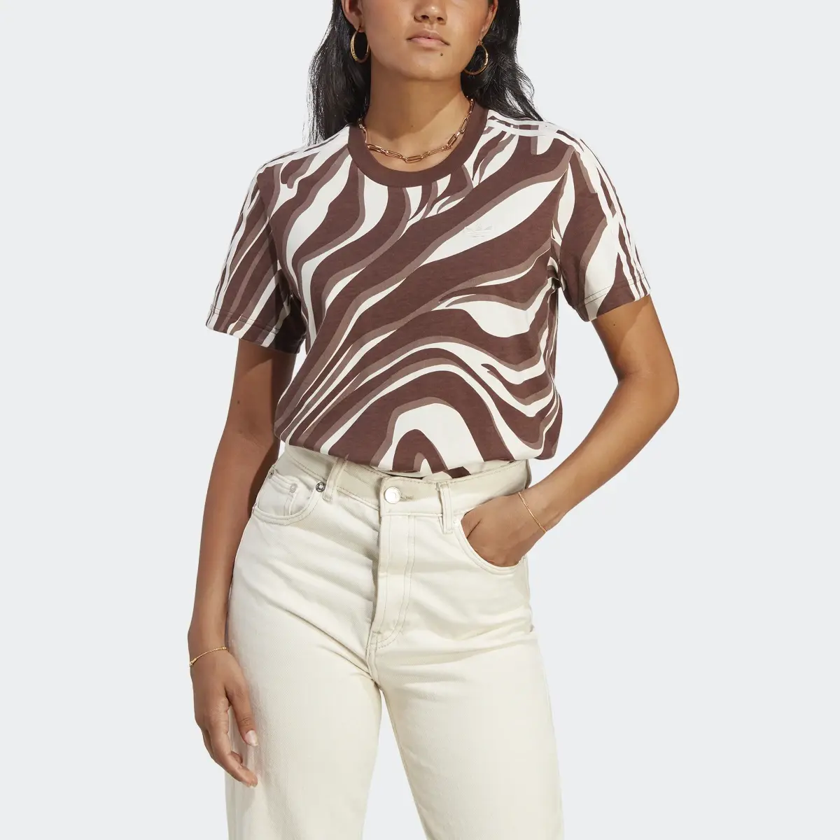 Adidas Abstract Allover Animal Print Tee. 1