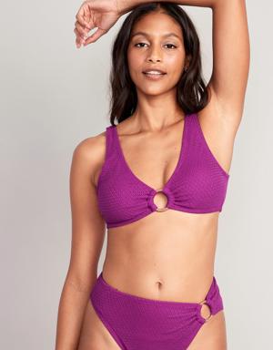 Crochet O-Ring Bikini Swim Top for Women purple