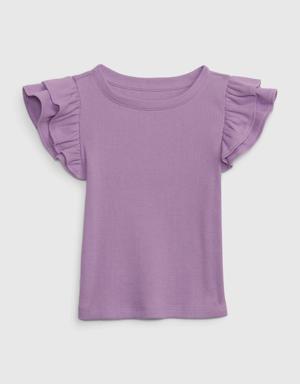 Gap Toddler Flutter Sleeve T-Shirt purple