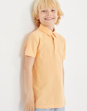 Kavun İçi Klasik Kısa Kollu Polo Yaka Erkek Çocuk T-Shirt - 10962